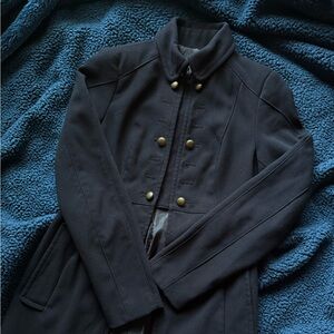 Zara Black Tailored Pea Coat